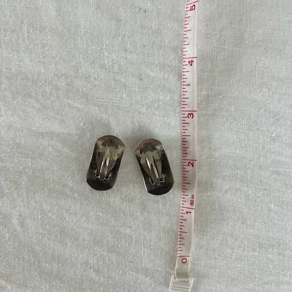 Vintage Sterling Silver Taxco Mexico Earrings - Picture 3 of 3